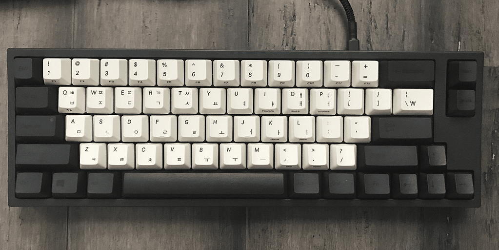 A top-down image of the Leopold fc660c, the best office 65 keyboard