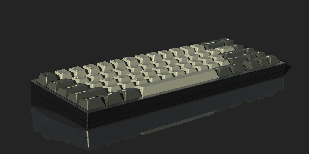 A side-on view of the KBDfans KBD67v2 MKII, the best of the best 65% mechanical keyboards