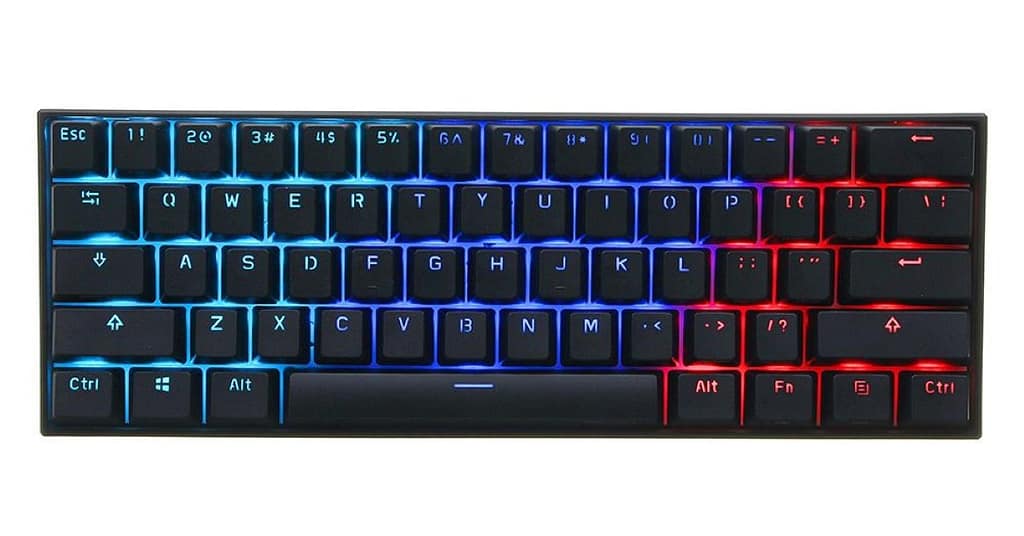 View of RGB Annie Pro 2 – the best wireless SFF keyboard