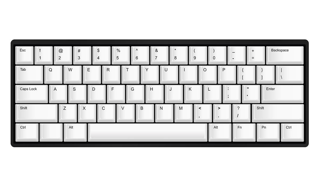 Stock White 60 mechanical keyboard