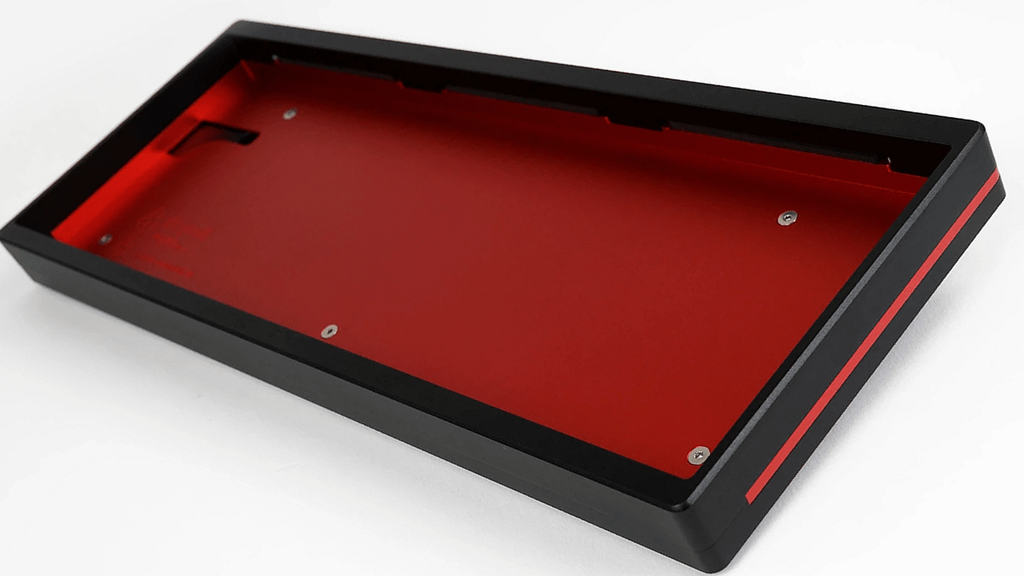 Red and Black KeyCult No.1/60 case without mounting plate or PCB installed