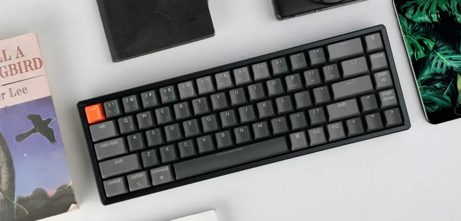 A top-down view of the Keychron K6, the best wireless 65 keyboard